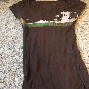 Brown tight fitting shirt